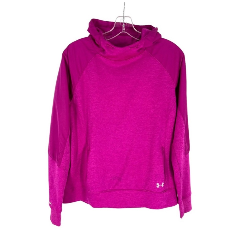 Under Armour Hoodie Womens Size M-L Storm Bright Pink Stretch Tech Active